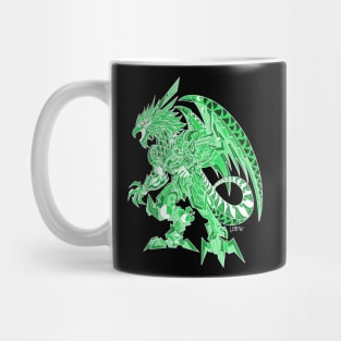 jade quetzalcoatl mecha dragon ecopop robot mexican pattern art Mug